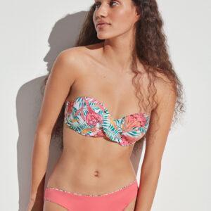 Bikini bandeau floral reversible